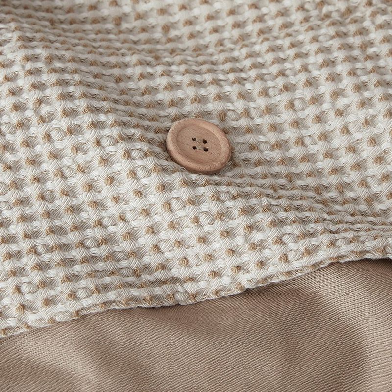 Gracie Mills Miranda 3 Piece Solid Cotton and Rayon from Bamboo Blend Waffle Weave Duvet Cover Set
