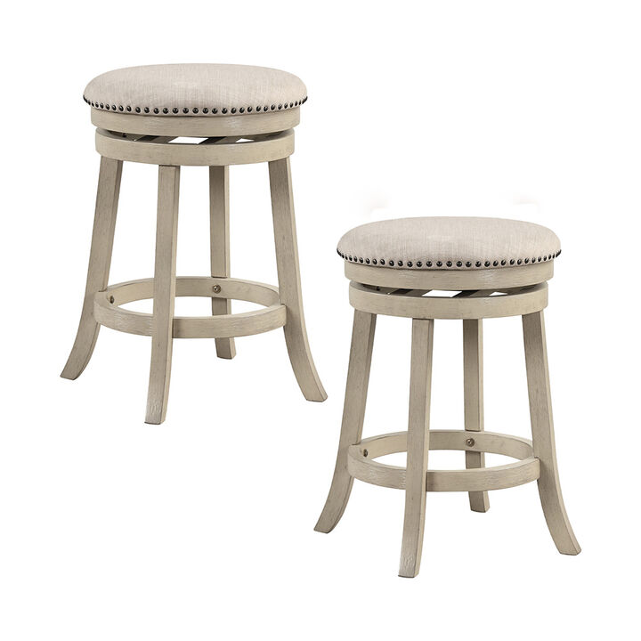 Set of 2 Swivel Bar Stools with Adjustable Height for Modern Kitchen & Home Bar Seating