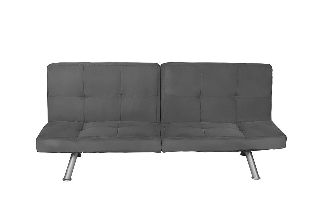Archer Convertible Futon with Adjustable Armrests, Charcoal