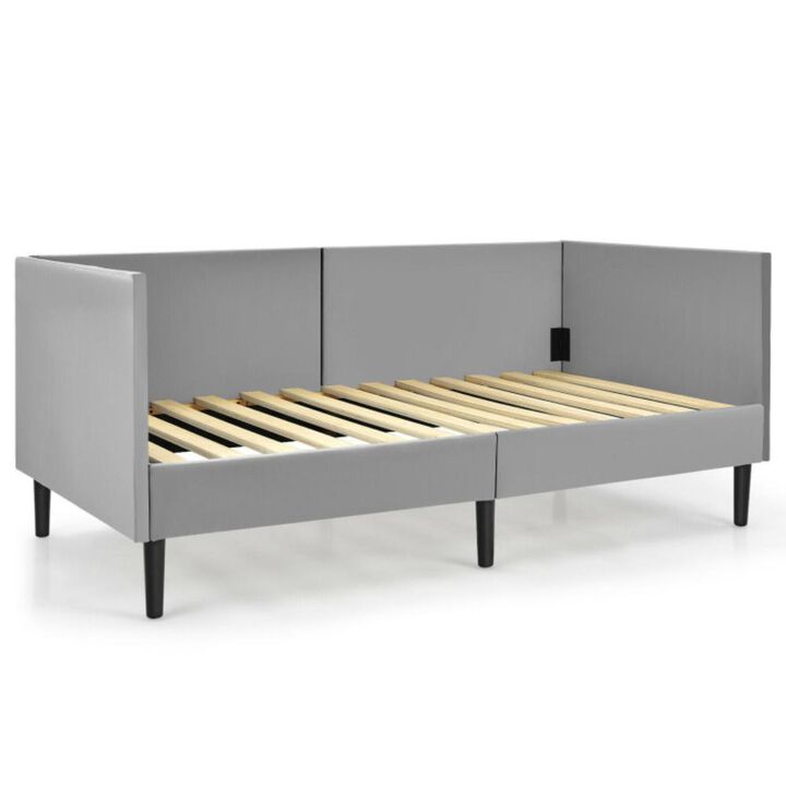 Hivvago Twin Size Daybed Frame with Sturdy Wooden Slat Support