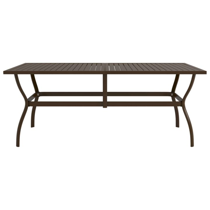 vidaXL Garden Table Brown 74.8"x31.5"x28.3" Steel
