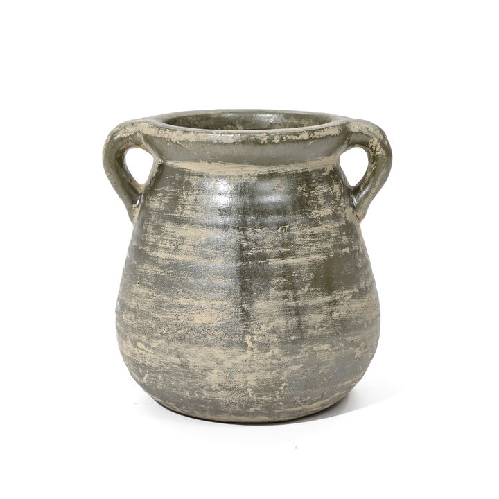 LuxenHome Rustic Farmhouse Brown Jug Terracotta Vase