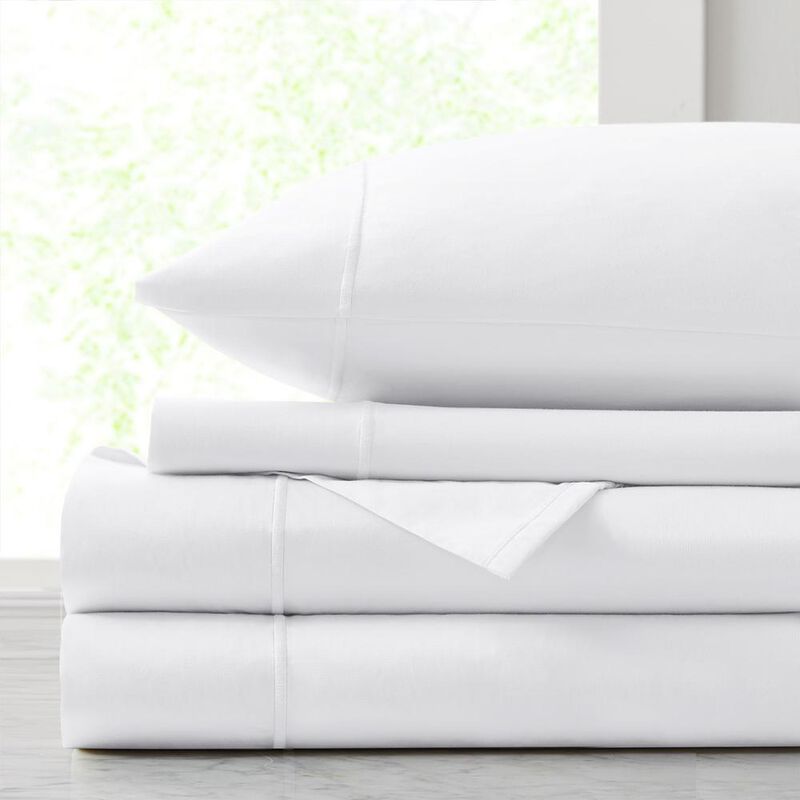 Belen Kox 500TC Cotton Sheet Set, 102x108, White, King1, Belen Kox