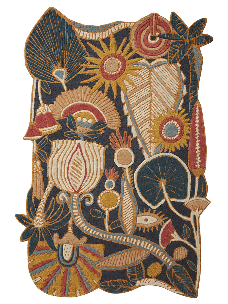 Optimism OPT03 Denim/Sunset 18" x 18" Sample Rug