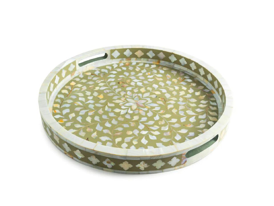 Jodhpur Mother of Pearl Decorative Tray - 18"