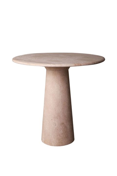 Le Cou Travertine Round Dining Table 31.4"