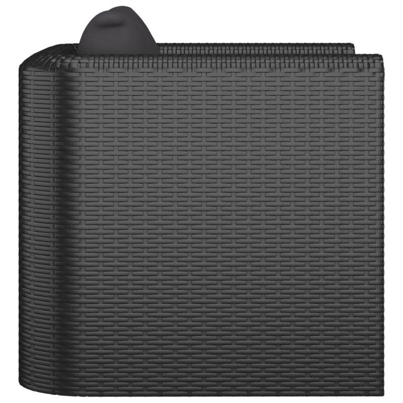 vidaXL Single Sofa with Cushions Poly Rattan Black