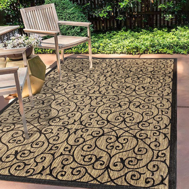 Madrid Vintage Filigree Textured Weave Indoor/Outdoor Area Rug
