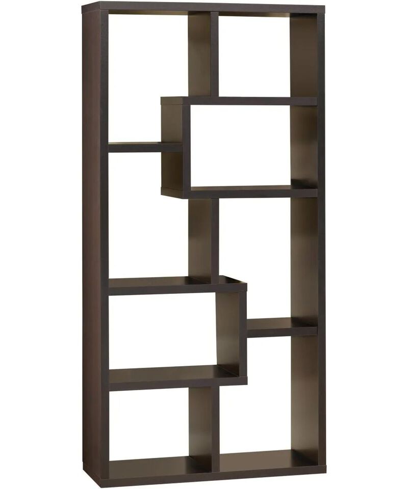 Hivvago Modern Cube Contemporary Style Bookcase in Cappuccino Finish