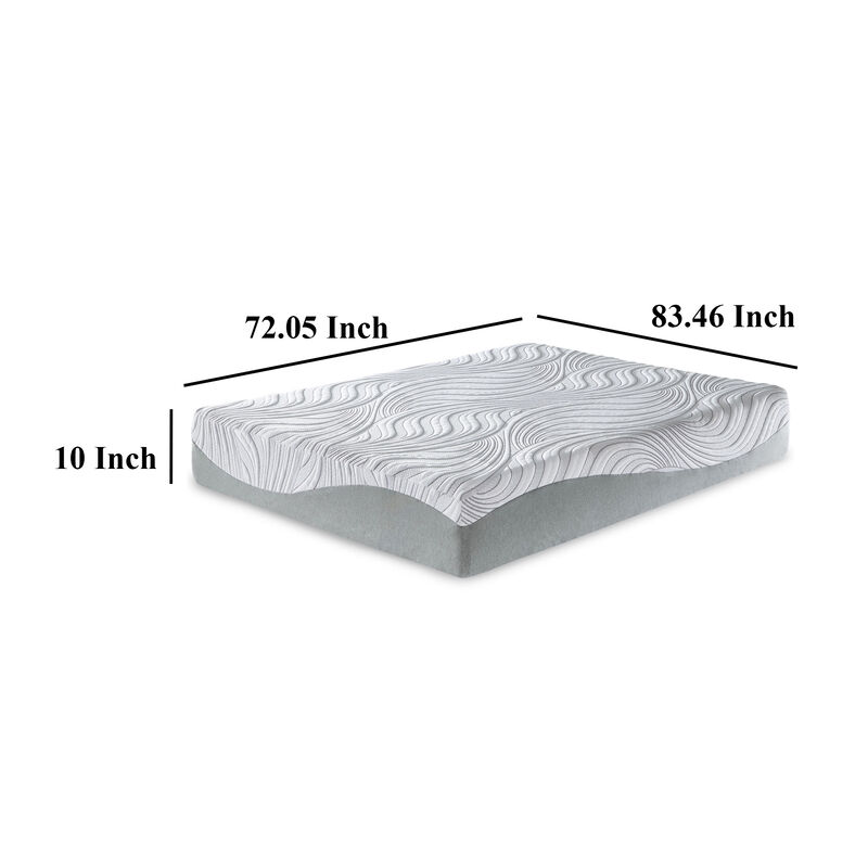 Meny California King Mattress, Memory Foam, Body Support 10 Inch - Benzara