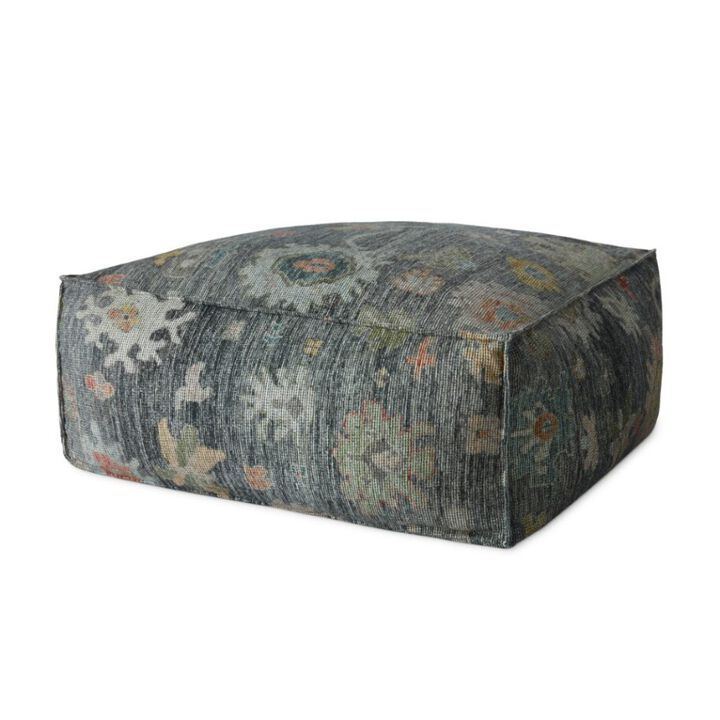 Poufs LPF0034 Charcoal / Multi 36"W x 36"D x 17"H