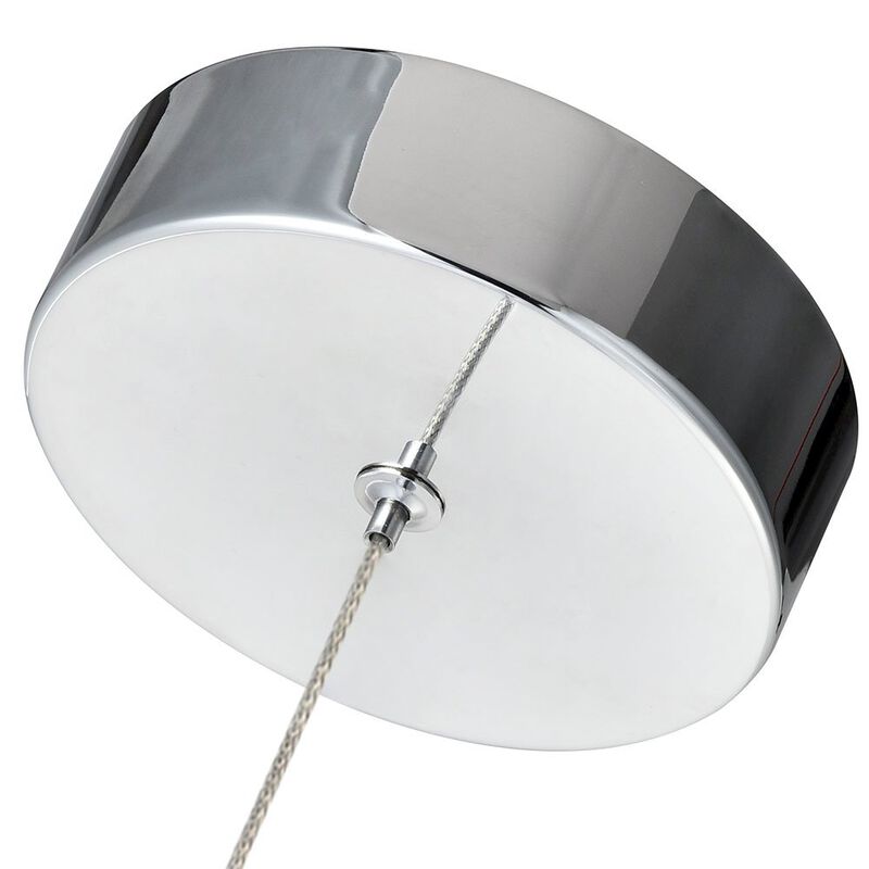VONN Lighting Integrated LED Height Adjustable Pendant Light with Globe Shade, Polished Chrome