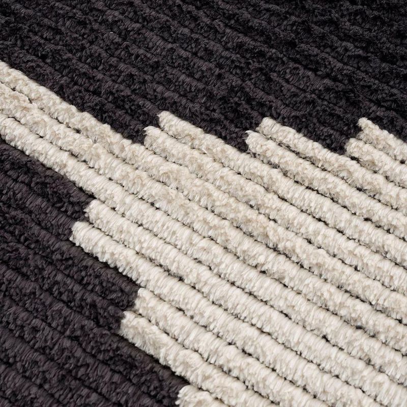Black and Ivory Modern Area Rug, Black/Ivory, Belen Kox
