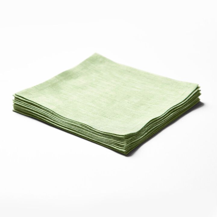 Solino Home 100% Pure Linen Athena Cocktail Napkins Set of 12 6 x 6 Inch for Spring & Easter