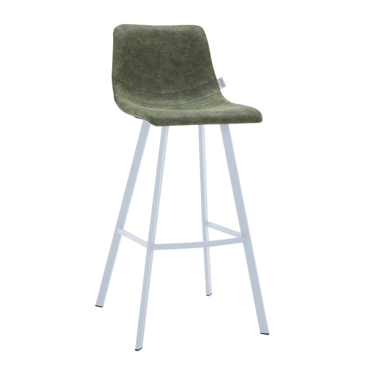 Elland - Bar stool -Light Grey- White Base