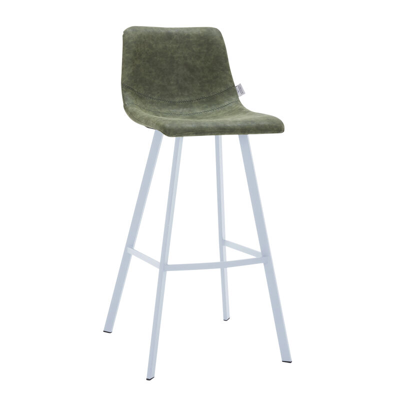 Elland - Bar stool -Light Grey- White Base