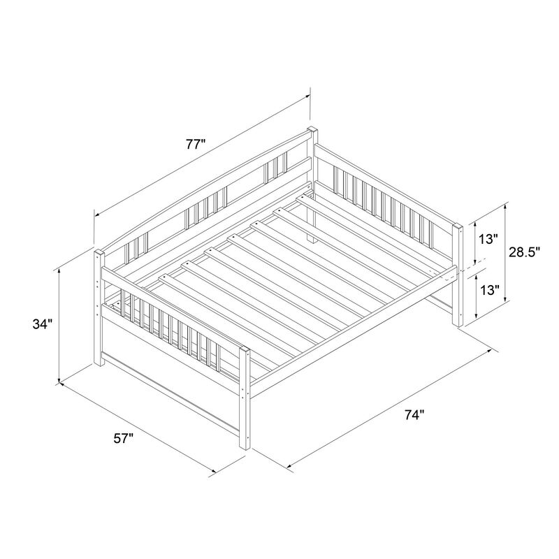Mathilda Full Wood Daybed, Espresso