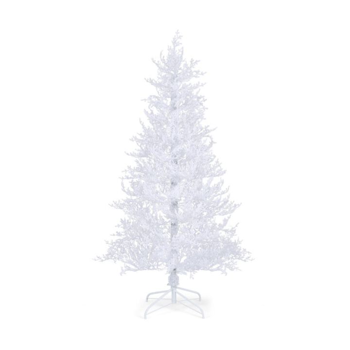 Hivvago 6 Feet Artificial Xmas Tree with 383 PE Branch Tips and 300 LED Lights