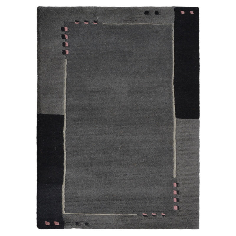 Rugsotic Carpets Hand Knotted Tibbati Wool 2'3''x4'6'' Area Rug Contemporary Grey K00719