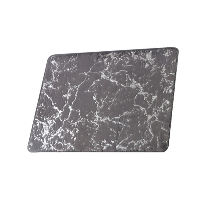 RT Designers Collection Galactic Rabbit Fur Premium Foam Rug 17" x 24" Charcoal with Silver Foil
