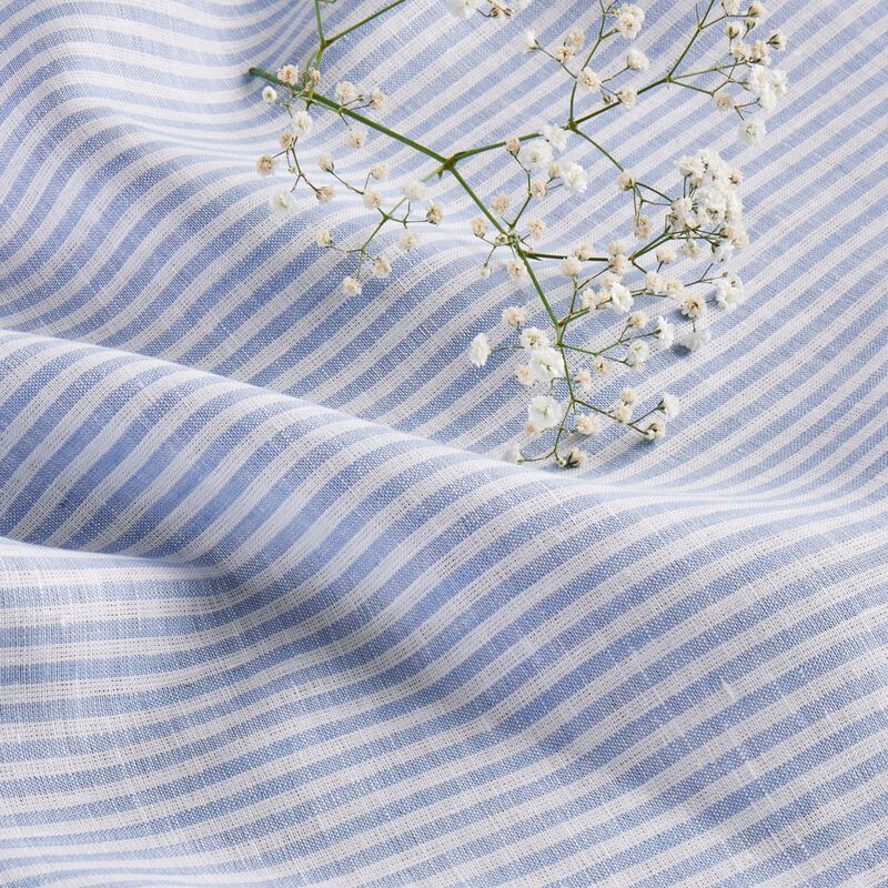 Solino Home 100% Pure Linen Cloth Napkins 20 x 20 Inch Set of 4 Dinner Napkins | Narrow Stripe