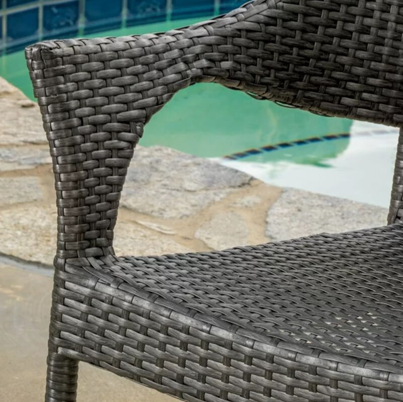 Merax PE Wicker Armchair Dining Lounge Chairs for Outdoor Indoor ( 1 PCS)