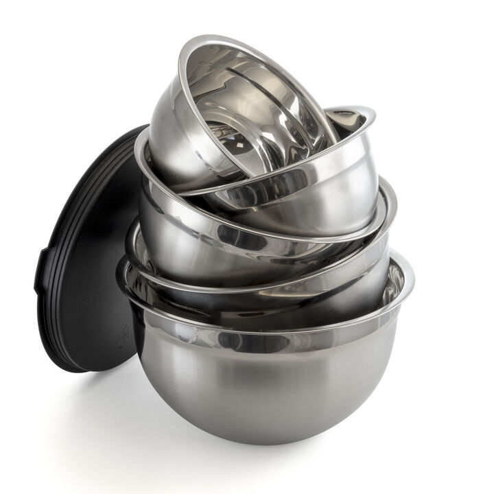 MegaChef 5 Piece Multipurpose Stackable Mixing Bowl Set with Lids