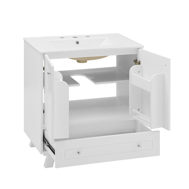 Gewnee Bathroom vanity, bulewhite, White