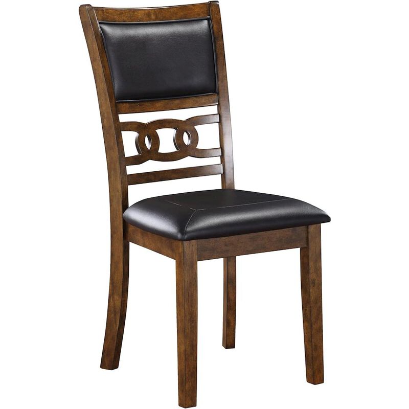 New Classic Furniture Gia Brown Wood Dining Chair with PU Seat (Set of 6)