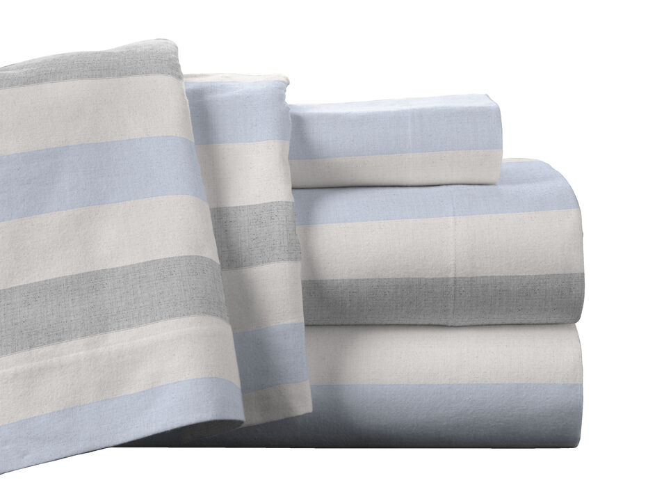 Pointehaven Superior Weight 175 GSM 100% Cotton Ashby Plaid Printed Flannel Deep Pocket 3 pc Sheet Set, Twin Extra Long