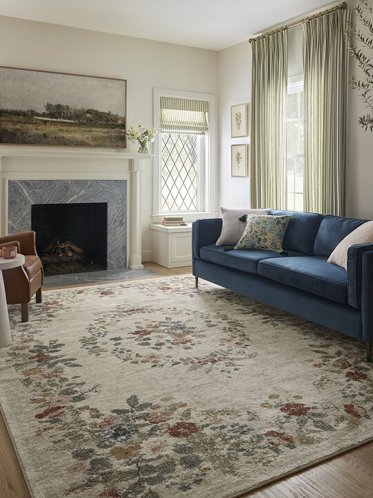 Laurel LAU-01 Cream 18" x 18" Sample Rug by Rifle Paper Co.