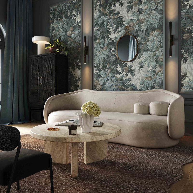Circe Mauve Textured Velvet Sofa