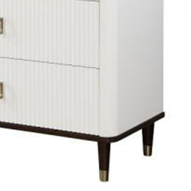 Benjara Aren 67 Inch Wide Dresser Chest, Jewelry Tray, 6 Drawers, Solid Wood, White and Brown