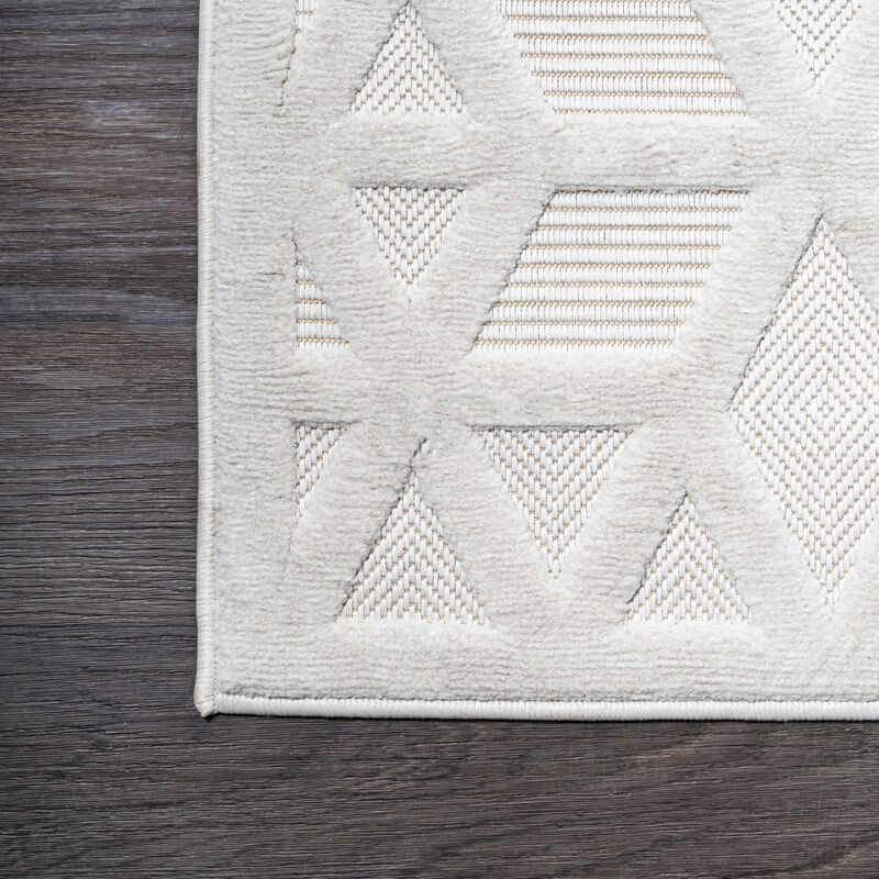 Talaia Neutral Geometric Indoor/Outdoor Area Rug