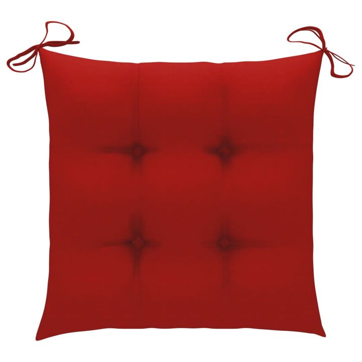 vidaXL Chair Cushions 6 pcs Red 19.7"x19.7"x2.8" Fabric