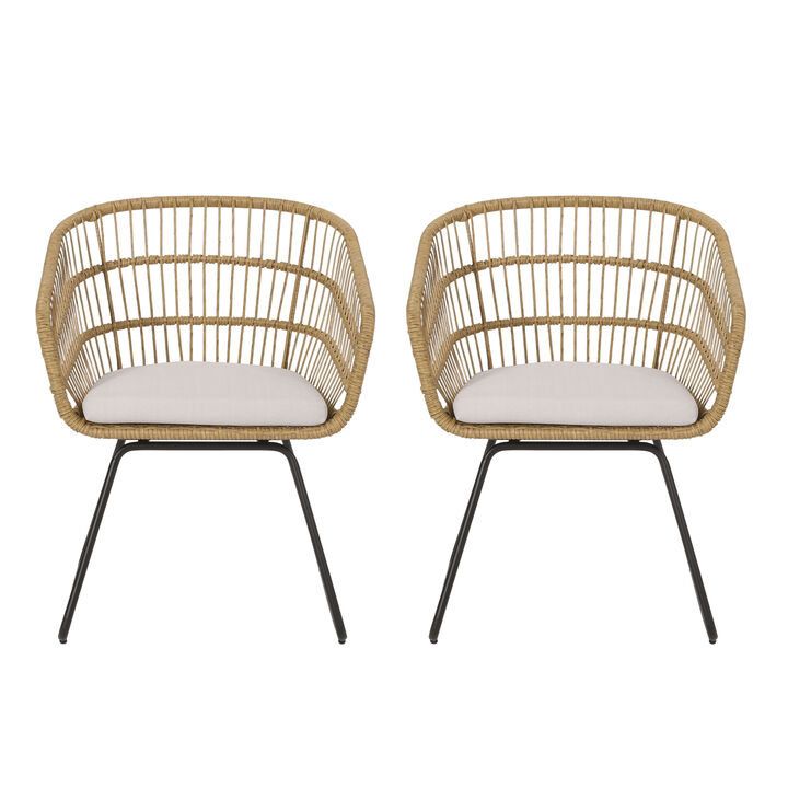 Merax 2PCS Outdoor Dining Chairs with Cushion