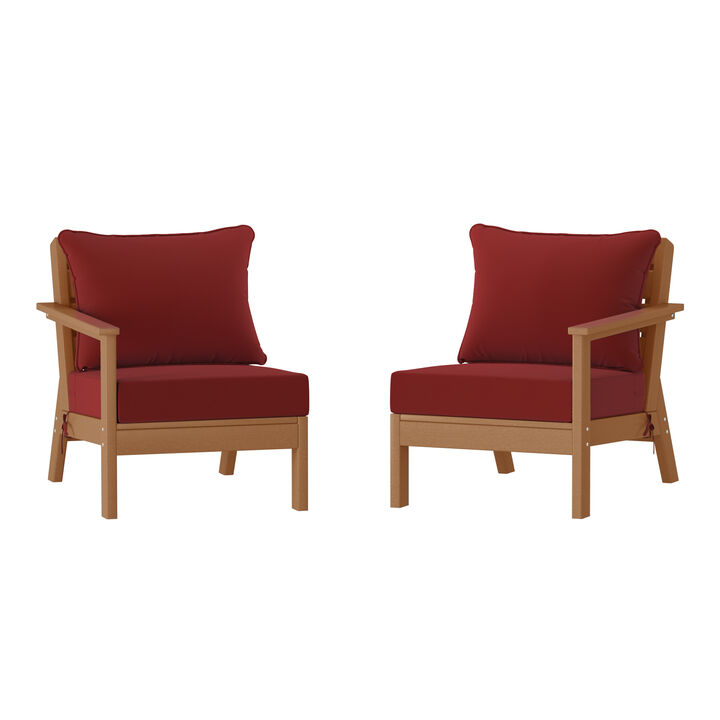 WestinTrends Outdoor Patio HDPE Loveseat Sofa with Patio Cushions