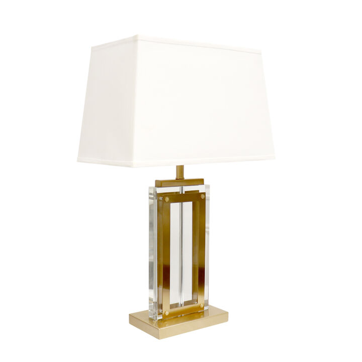 Pasargad Home Astoria Glass & Steel Table Lamp, H26"