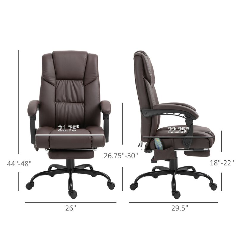Brown Executive Relaxation: PU Leather Massage Chair with Vibration