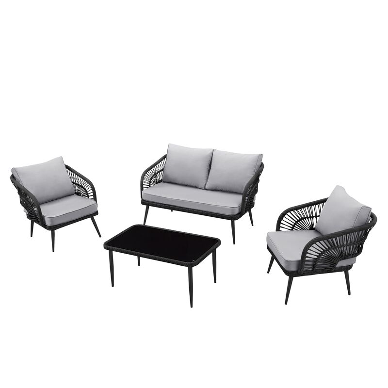 Inspired Home Arsema  Outdoor 4pc Seating Group