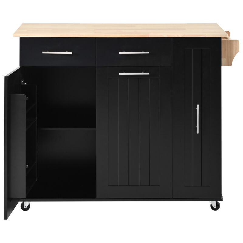 Merax Kitchen Storage Island Cart on Wheels