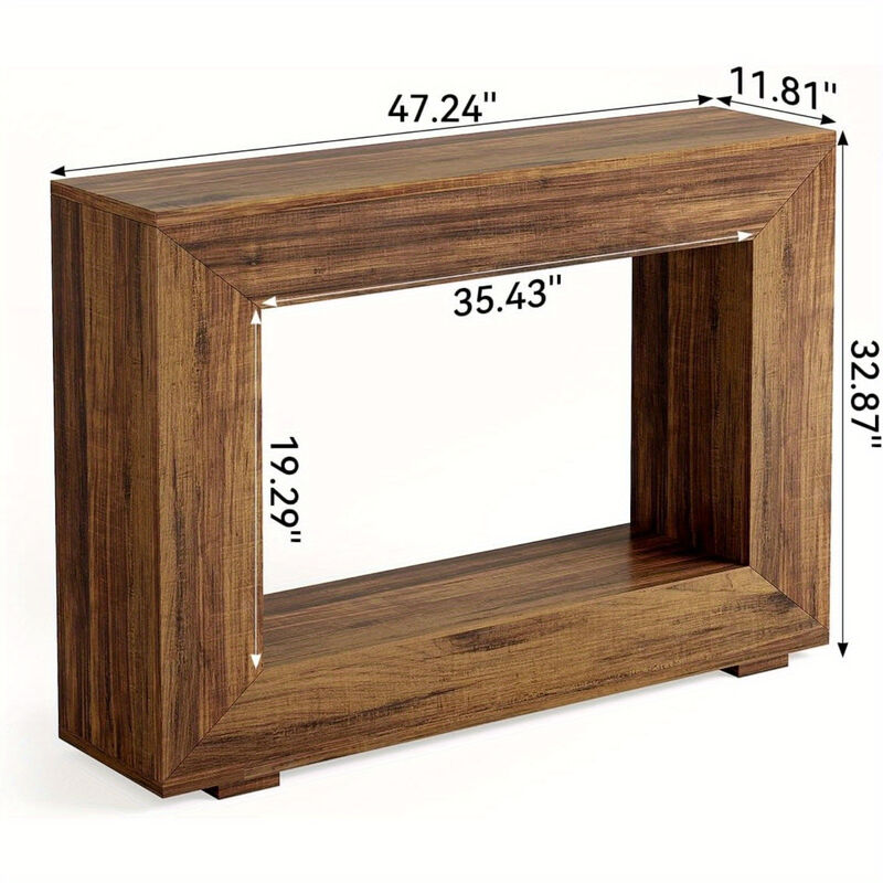 Farmhouse Console Table, 47 Inches Entryway Console Table with Storage, Industrial Hallway Accent Table for Living Room, Entrance, Deck Boxes