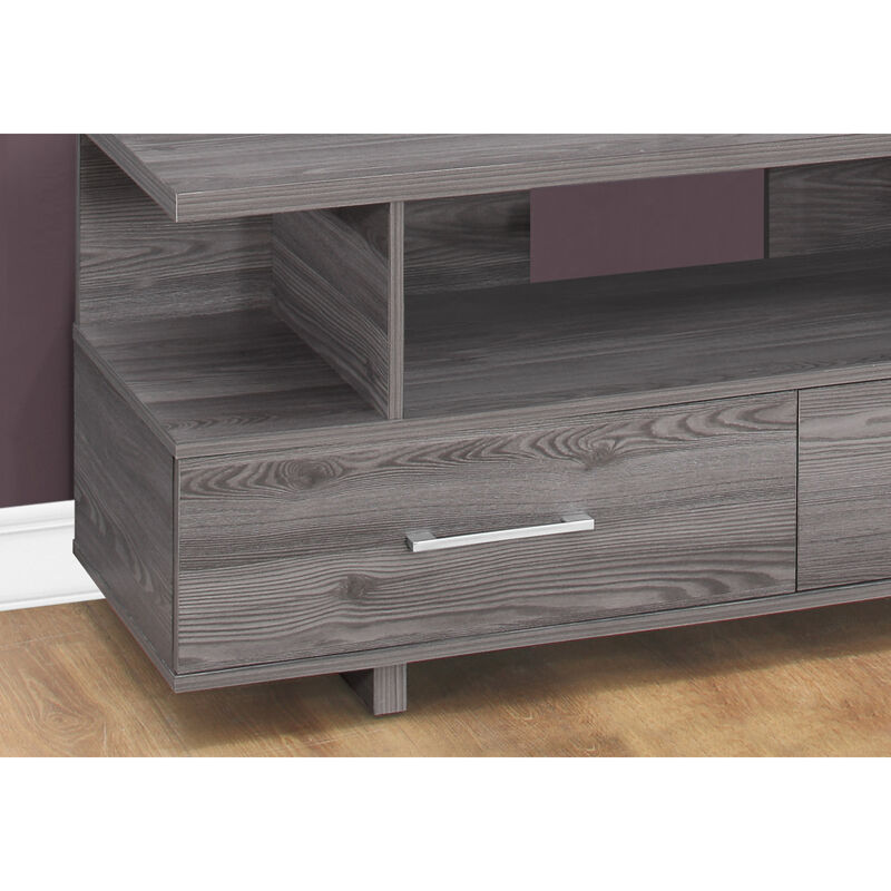 Monarch Specialties I 2608 Tv Stand, 48 Inch, Console, Media Entertainment Center, Storage Cabinet, Living Room, Bedroom, Laminate, Grey, Contemporary, Modern