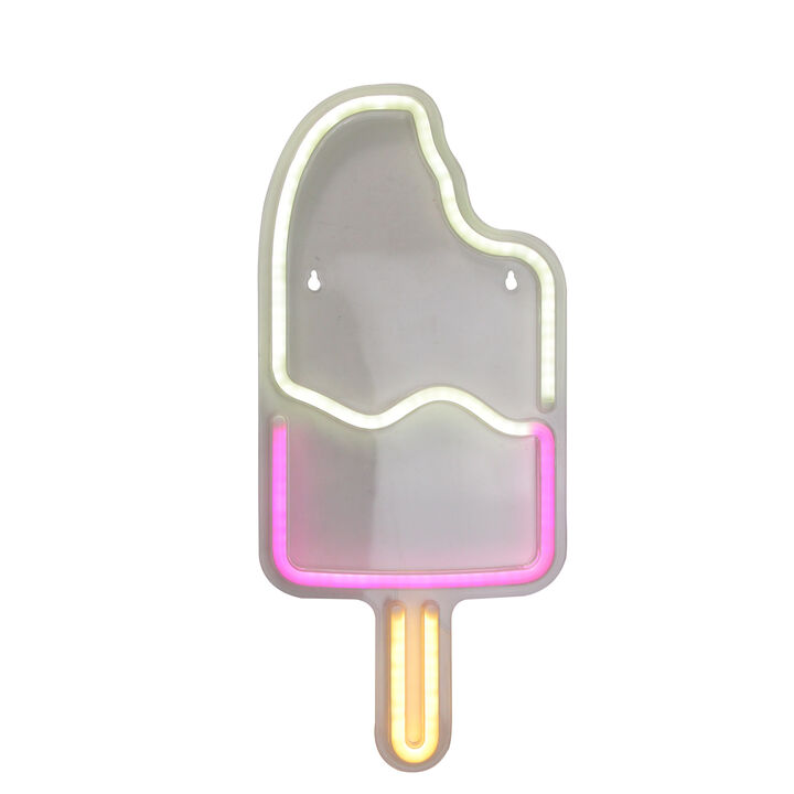 17.75" Pink and White Popsicle LED Neon Style Wall Sign
