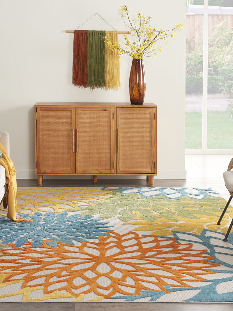 Aloha ALH05 Turquoise/Multicolor 9' x 12' Rug