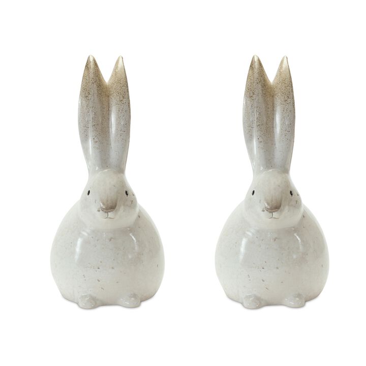 Set of 2 Decorative Bunny Statues for Garden, Yard, and Outdoor Décor