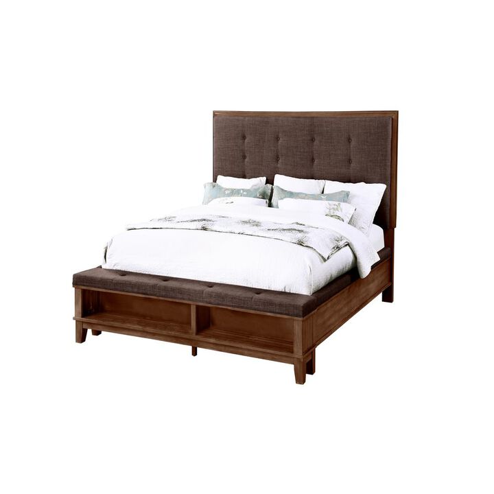 New Classic Furniture Furniture Cagney Contemporary Solid Wood 5/0 Queen Bed in Brown