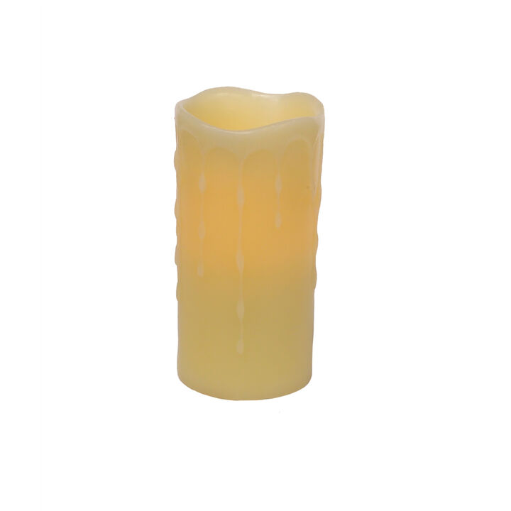 LED Wax Dripping Pillar Candle (Set of 4) for Ambient Lighting and Decorative Accent
