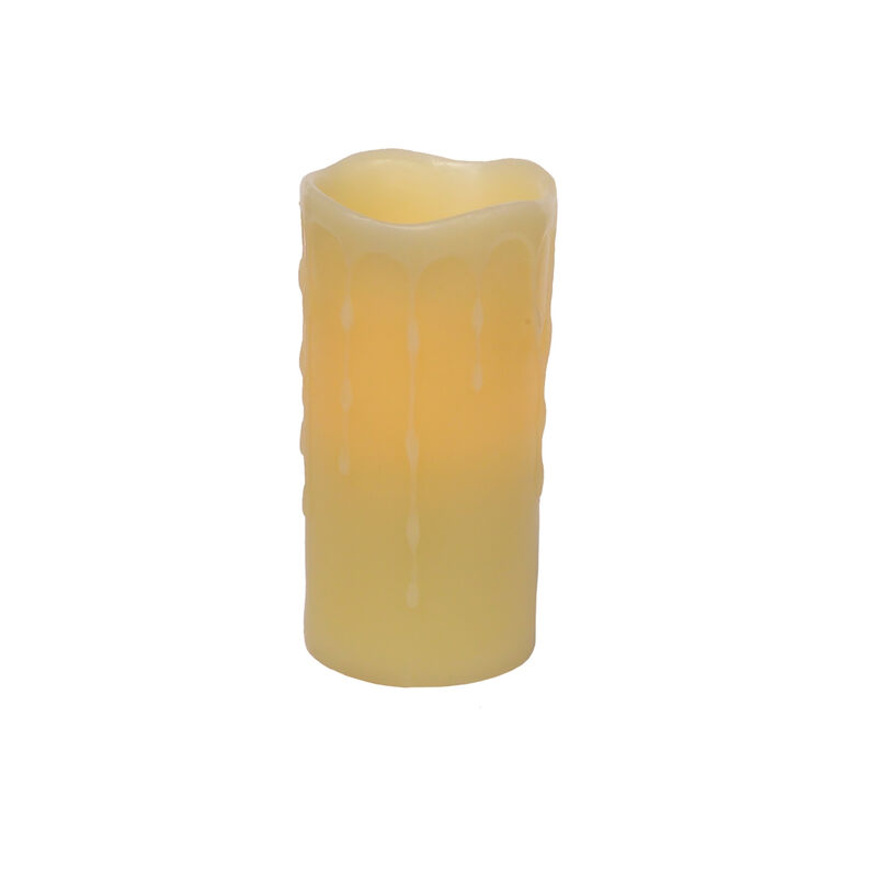 LED Wax Dripping Pillar Candle (Set of 4) for Ambient Lighting and Decorative Accent