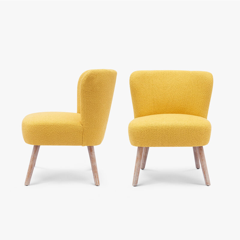 WestinTrends 25" Wide Upholstered Boucle Accent Chairs Set of Two